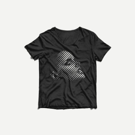 Camiseta vintage de algodón flameado con cuello redondo